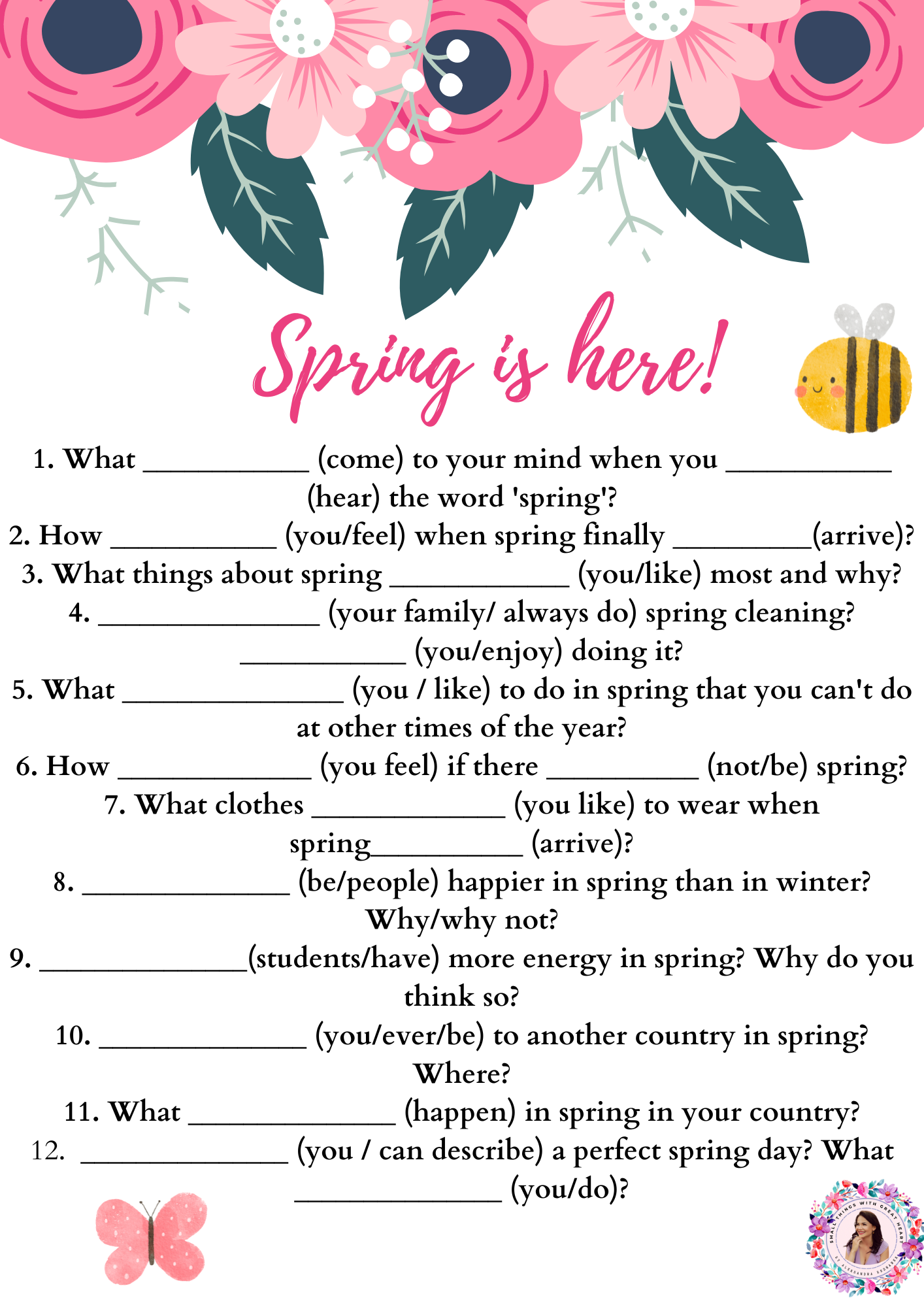 Spring is here - worksheet_Small things with great heart-2
